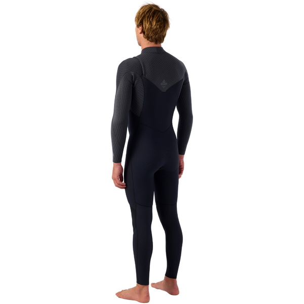 2025 O'Neill Mens Hyperfreak 5/4+mm Chest Zip Wetsuit 5345 - Black / Tempered Steel